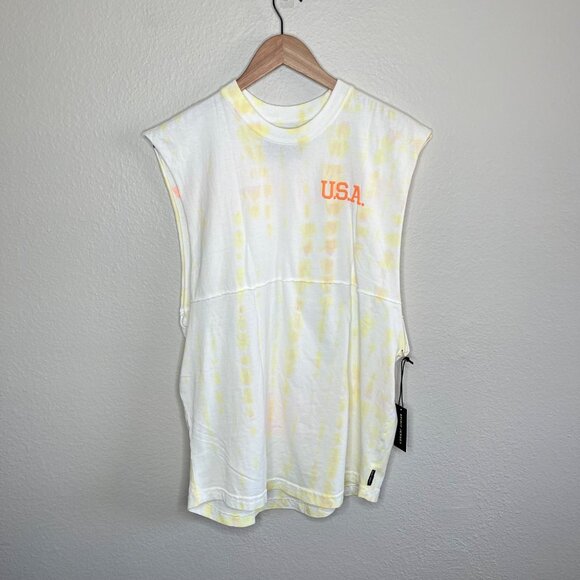 Spirit Jersey Mens Cotton USA "Tourist" Tie-Dye Muscle Tank Top Small - Picture 10 of 10